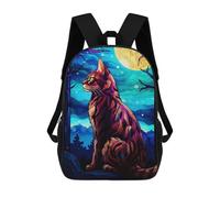 sinyumoney Bengal Cat And Moonlight Mochila Escolar Mochilas Escolares Para Niñas Y Niños Mochila Con Bolsillo Mochila Escolar De Moda Mochila Infantil 17inch