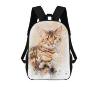 sinyumoney Bengal Cat Watercolor Mochila Escolar Para El Trabajo, Negocios, Universidad Y Escuela Para Hombres, Mujeres Y Adolescentes 17inch