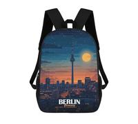 sinyumoney Berlin, Germany Cityscape at Night Mochila Escolar Para Niñas Mochila Impermeable Mochila Informal De Día Mochila Ligera Para Niño Y Niña Mochila Escolar 17inch