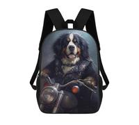 sinyumoney Bernese Mountain Dog Biker Mochila Escolar Para Institutos Y Colegios Informales Para Acampar, Aventuras Al Aire Libre Y Viajes Diarios 17inch