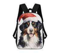 sinyumoney Bernese Mountain Dog Santa Mochila Escolar Infantil Estampada Para Adultos Y Niños, Mochila De Viaje Para El Día A Día 17inch
