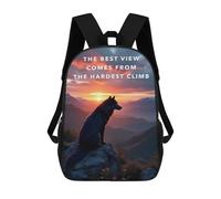 sinyumoney Best View Motivation Wolf at Sunset Mochila Escolar Infantil Impresa En 3D Para Niños, Mochilas De Viaje, Bolsas Para Libros, Mochila Escolar Infantil 17inch