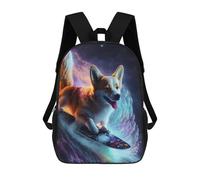 Sinyumoney Beyond The Elephant Mochila Niño Niña 3D, Bolsa De Escuela, Mochila Para Niños Pequeños, Mochila Casual, Bolsa De Libros De Moda, Amazing Dog Surfing Cosmic, 17"
