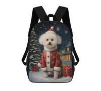 sinyumoney Bichon Frise Christmas Dog Mochila Escolar Infantil Impresa En 3D, Mochila Informal De Moda Para Niños, Mochila De Viaje De Alta Capacidad Para Libros Para Niños 17inch
