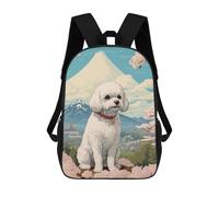 sinyumoney Bichon Frise Mount Fuji Mochila Escolar Para Niños, Mochila Escolar Impresa En 3D Para Estudiantes De Primaria Y Secundaria 17inch