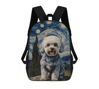 sinyumoney Bichon Starry Night Mochilas Infantiles Mochila Escolar Impresa En 3D Para Niños Mochilas De Viaje Bolsas Para Libros Para Niños 17inch Mochila Escolar