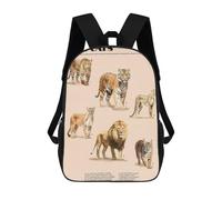 sinyumoney Big Cats Mochila Escolar Para Niños Mochila Escolar Impresa En 3D Mochila Escolar De Moda Para Niños De Primaria Y Secundaria 17inch