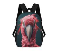 sinyumoney Big Pink Parrot Bird Art Mochila Ronaldo, Mochila Infantil, Mochila Escolar Para Estudiantes, Mochila Para Libros, Mochila Escolar Impresa En 3D Para Niños Y Niñas, 17inch
