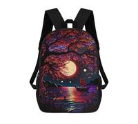 sinyumoney Big Tree And Small Boat Mochila Escolar Impresa En 3D Para Niños, Mochila Escolar Informal De Moda Para Viajes Para Niños Y Estudiantes 17inch