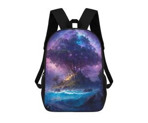 sinyumoney Big Tree on The Island Mochila Escolar Secundaria Informal Para Viajes, Bolsos Escolares Para Adolescentes, Chicas, Chicos, Mujeres Y Hombres 17inch