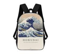 sinyumoney Big Wave Hokusai Mochila Escolar Mochilas Escolares Para Niñas Y Niños Mochila Con Bolsillo Mochila Escolar De Moda Mochila Infantil 17inch