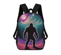 sinyumoney Bigfoot in The Mountains at Night Mochila Escolar Infantil Impresa En 3D Para Niños, Mochilas De Viaje De Alta Capacidad, Bolsas Para Libros, Mochila Escolar Infantil 17inch