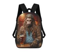 sinyumoney Bigfoot Loves Craft Beer Mochila Escolar Infantil Con Impresión 3D, Mochila Escolar Informal Para Niños De Primaria Y Secundaria 17inch