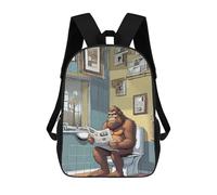 sinyumoney Bigfoot on Toilet Mochila Infantil De Moda Divertida Mochila Escolar Para Niños Y Adolescentes Con Impresión 3D Para Niños 17inch