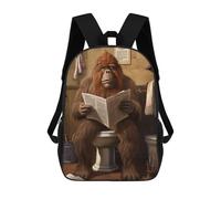sinyumoney Bigfoot Toilet Newspaper Mochila Escolar Infantil De Moda Informal Mochilas Infantiles Impresas En 3D Mochila Grande Para Niño 17inch