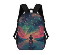 sinyumoney Biker Pop Art Colorful Mochila Escolar Para Niñas 17inch Mochila Informal Ligera Para Niños Y Niñas, Ideal Para Estudiantes De Secundaria