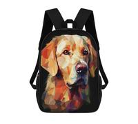 sinyumoney Bird in Ice World Mochila Escolar Educación Secundaria Ocio Mochila de Viaje para Adolescentes Niñas Niños Mujeres Hombres, Golden Retriever Abstract, 17"