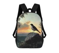 sinyumoney Bird on A Rock at Sunset Mochila Escolar Para Niñas Mochila Impermeable Mochila Informal De Día Mochila Ligera Para Niño Y Niña Mochila Escolar 17inch