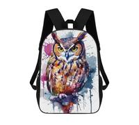 sinyumoney Bird Owl Watercolor Mochilas Escolares Para Niños Y Niñas, Mochilas Deportivas Informales Para Primaria, Mochilas De Gran Capacidad Para Libros 17inch