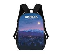sinyumoney Bishkek Kyrgyzstan Night Cityscape Mochilas Para Niños Mochila Escolar Mochila Escolar Impresa En 3D Para Niños Estudiantes De Primaria Y Secundaria 17inch