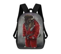 sinyumoney Bison Bull Martial Artist Mochilas Escolares Para El Trabajo, Negocios, Universidad, Escuela Para Adolescentes, Chicas, Chicos, Mujeres Y Hombres 17inch