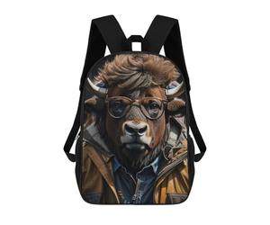 sinyumoney Bison Cool Mochila Escolar, Mochila Informal, Mochila De Día, Mochila Escolar, De Trabajo Y De Viaje Para Hombres, Mujeres Y Adolescentes. 17inch
