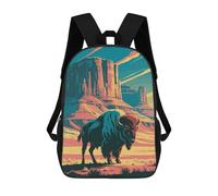 sinyumoney Bison in Monument Valley Illustration Mochila Escolar Impresa En 3D Para Niños Y Niñas, Mochila Para Portátil Para Niños/estudiantes/adultos 17inch