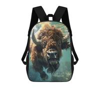 sinyumoney Bison Sea Mochilas Infantiles Impresas En 3D, Mochilas De Moda Informales, Mochilas De Viaje Bonitas, Mochilas Informales Para Exteriores Para Niños Y Niñas 17inch