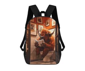 sinyumoney Bison Sitting In Toilet Mochila De Moda Para Papelería, Impermeable, Estilo Casual, Para Hombres Y Mujeres 17inch