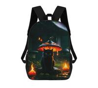sinyumoney Blac Cat And Mushroom Mochila Escolar Infantil Impresa En 3D Para Niños, Mochilas De Viaje, Bolsas Para Libros, Mochila Escolar Infantil 17inch