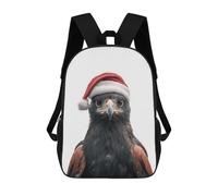 sinyumoney Black And Chestnut Eagle with Santa Hat Mochila Escolar Mochilas Escolares Para Niñas Y Niños Mochila Con Bolsillo Mochila Escolar De Moda Para Niños 17inch