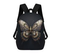 sinyumoney Black And Gold Butterfly Mochila Ronaldo, Mochila Infantil, Mochila Escolar Para Estudiantes, Mochila Para Libros, Mochila Escolar Impresa En 3D Para Niños Y Niñas, 17inch