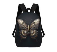 sinyumoney Black And Gold Butterfly Mochilas Para Niños 17inch Mochila Escolar Mochila Escolar Impresa En 3D Para Niños De Primaria Y Secundaria
