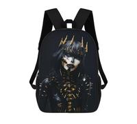 sinyumoney Black And Gold Dark Queen Mochila Escolar De 17 Pulgadas Para Adolescentes, Con Estampado 3D, Ajustable Y Con Bolsillos, Ideal Para Niños, Niñas Y Estudiantes.