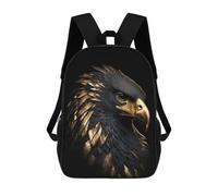 sinyumoney Black And Gold Eagle Mochila Escolar Infantil De 17 Pulgadas Con Estampado 3D, Mochila Moderna Para Niños, Mochilas De Viaje, Bolsas Para Libros, Mochila Escolar Infantil