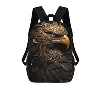 sinyumoney Black And Gold Eagle Mochila Escolar Infantil Impresa En 3D, Mochila Informal De Moda Para Niños, Mochila De Viaje De Alta Capacidad Para Libros Para Niños 17inch