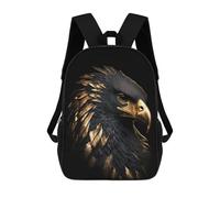 sinyumoney Black And Gold Eagle Mochilas Para Niños 17inch Mochila Escolar Mochila Escolar Impresa En 3D Para Niños De Primaria Y Secundaria