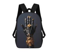 sinyumoney Black And Gold Jewel Hand2 Mochilas Infantiles Impresas En 3D Para Niños. Mochilas De Viaje De Moda Para Niños. Mochila Escolar Para Estudiantes De Primaria Y Secundaria.