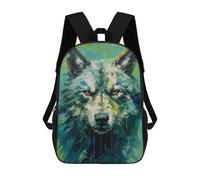 Sinyumoney Black And Gold Koi Fish Bolsas Escolares Para La Escuela Secundaria, Mochilas Casual Para El Campus, Viajes Y Deportes Al Aire Libre, Paleta Wolf Painting, 17"