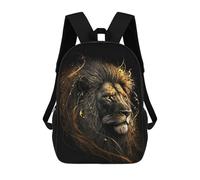 sinyumoney Black And Gold Lion Mochilas Infantiles Impresas En 3D Para Niños. Mochilas De Viaje De Moda Para Niños. Mochila Escolar Para Estudiantes De Primaria Y Secundaria.