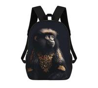 sinyumoney Black And Gold Monkey Mochila Escolar Grande Resistente Al Agua Para Portátil Para Niños/niñas/adolescentes 17inch