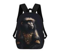 sinyumoney Black And Gold Monkey Mochila Escolar Resistente Al Agua, Mochila Escolar De Negocios Para Niñas, Niños Y Adolescentes 17inch