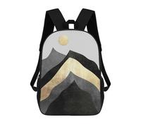 sinyumoney Black And Gold Mountains Mochilas Infantiles Escolares Impresas En 3D, Mochilas Para Niños, Mochilas De Viaje Para Niños Y Niñas, Mochilas Escolares Para Niños 17inch