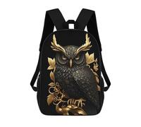 sinyumoney Black And Gold Owl Mochilas Escolares Ligeras Para Aeropuerto, Estudiantes Universitarios, Mochila Para Acampar, Aventuras Al Aire Libre Y Viajes Diarios 17inch