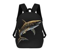 sinyumoney Black And Gold Shark 17inch Mochilas Escolares Impresas En 3D, Mochilas Escolares De Moda Para Niños De Primaria Y Secundaria