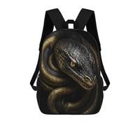 sinyumoney Black And Gold Snake Mochila Escolar, Mochila De Viaje Resistente Al Agua, Mochila Para Computadora Para Niñas, Niños Y Adolescentes 17inch