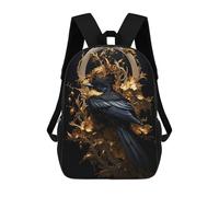 sinyumoney Black And Gold Sparrow 03 Mochila Escolar Impresa En 3D 17inch Mochilas De Moda Para Niños, Mochilas Escolares Para Niños De Primaria Y Secundaria
