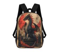 sinyumoney Black And Red Dragon Mochila Escolar Para Niños, Mochila Escolar Impresa En 3D Para Estudiantes De Primaria Y Secundaria 17inch