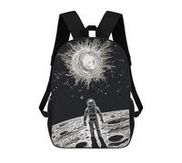 sinyumoney Black And White Astronaut Mochila Escolar Ligera Para Aeropuerto Y Estudiantes Universitarios: Perfecta Para Viajes, Trabajo Y Uso Diario 17inch