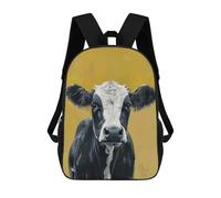 sinyumoney Black And White Cow Portrait Mochila Escolar Mochilas Escolares Para Niñas Y Niños Mochila Con Bolsillo Mochila Escolar De Moda Para Niños 17inch